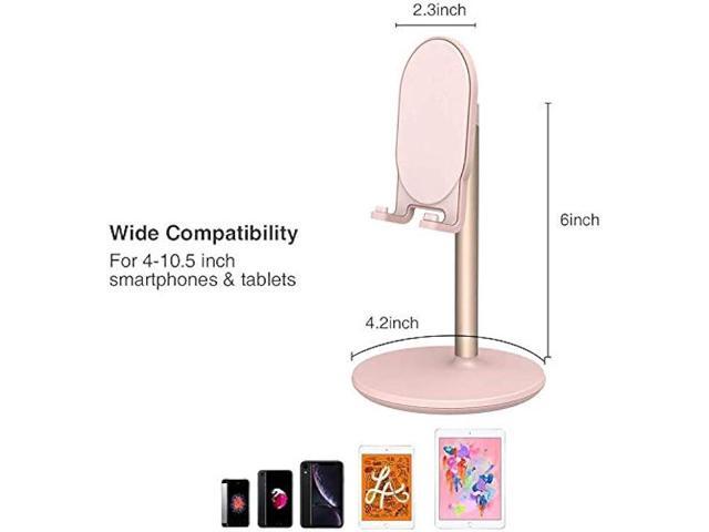 Bright Stone Phone Stand for Desk, Adjustable Cell Phone Holder for Desk, Compatible with 4-12.9 Phones/Tablet/iPhone/iPad/Switch (Pink)