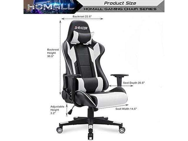 Homall Gaming Chair, Office Chair High Back Computer Chair Leather Desk Chair Racing Executive Ergonomic Adjustable Swivel Task Chair with Headrest...