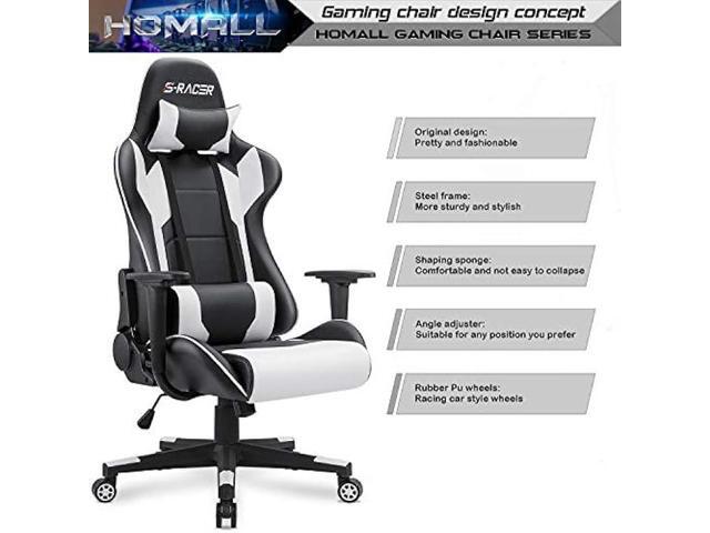 Homall Gaming Chair, Office Chair High Back Computer Chair Leather Desk Chair Racing Executive Ergonomic Adjustable Swivel Task Chair with Headrest...