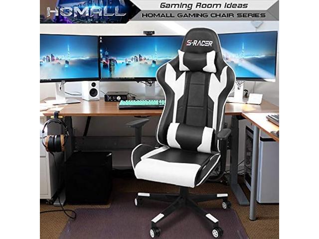 Homall Gaming Chair, Office Chair High Back Computer Chair Leather Desk Chair Racing Executive Ergonomic Adjustable Swivel Task Chair with Headrest...