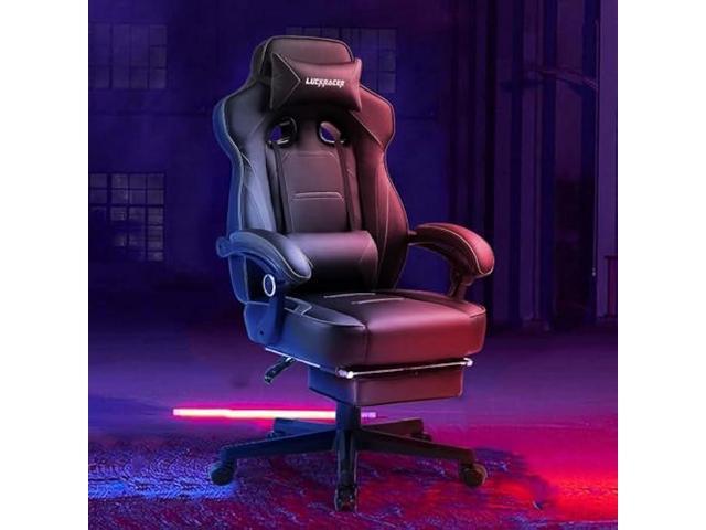 LUCKRACER Gaming Chair, Video Game Chairs Gaming Computer Chair with Footrest 350Lb Heavy Duty Gaming Chair Ergonomic Office Chair Lumbar Support...