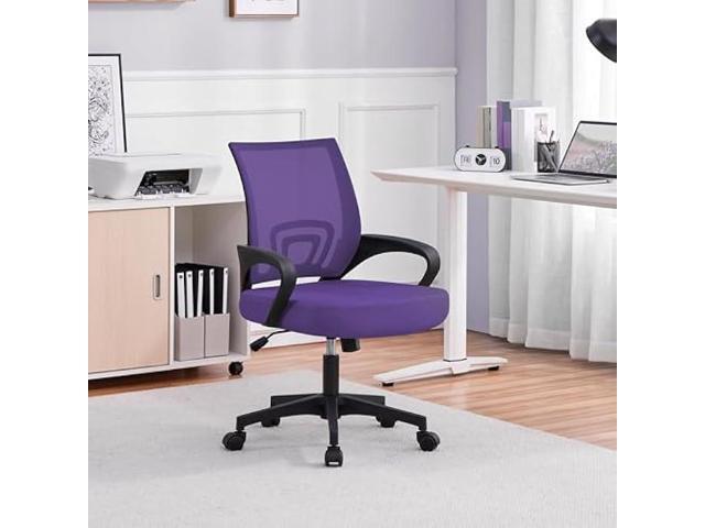 Yaheetech Office Chair Ergonomic Mesh Chair w/Lumbar Support Armrest Wheels Comfortable Racing Seat Adjustable Swivel Rolling Home Executive Mid...