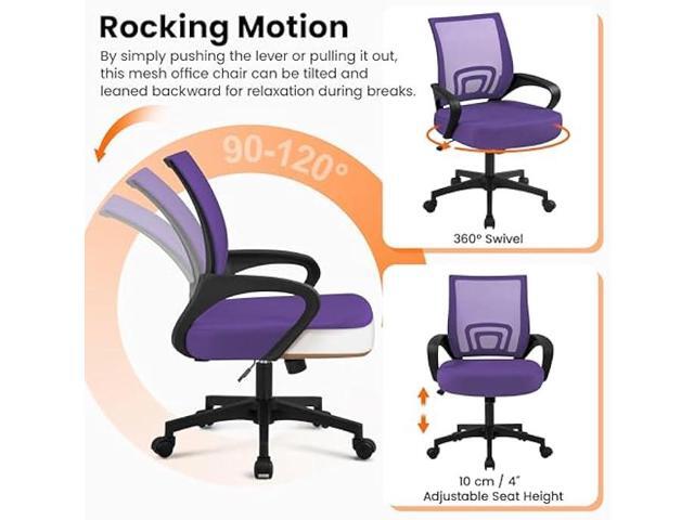 Yaheetech Office Chair Ergonomic Mesh Chair w/Lumbar Support Armrest Wheels Comfortable Racing Seat Adjustable Swivel Rolling Home Executive Mid...