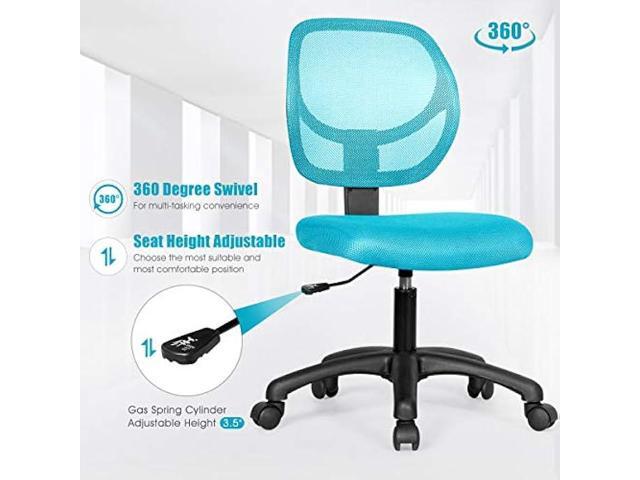 Giantex Kids Desk Chair, Low-Back Mesh Children Computer Task Chair with Adjustable Height & Support Lumbar, Upholstered Mesh Swivel Chair for Boys...