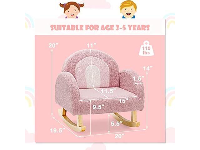 INFANS Kids Sofa, Toddler Rocking Chair with Solid Wooden Frame, Anti-Tipping Design, Plush Fabric, Children Armchair for Nursery Kindergarten...