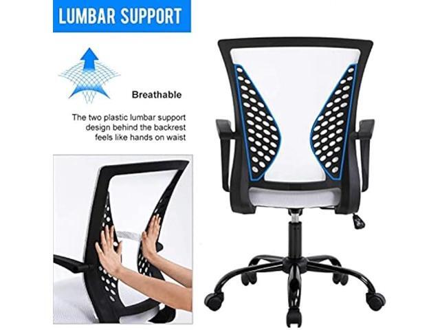 Home Office Chair Ergonomic Desk Chair Mesh Computer Chair with Lumbar Support & Armrest,Adjustable Mid Back Task Chair Executive Modern Rolling...