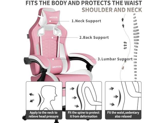 Gaming Chair with Massage,Ergonomic PC Gaming Chair with Footrest Comfortable Headrest and Lumbar Support,High Back Game Chair PVC Leather,300LBS...