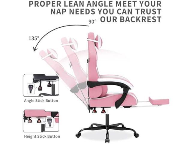 Gaming Chair with Massage,Ergonomic PC Gaming Chair with Footrest Comfortable Headrest and Lumbar Support,High Back Game Chair PVC Leather,300LBS...