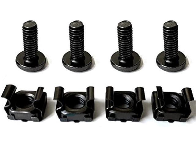 60-Pack M6 x 16mm Screws and Cage Nuts for Server Shelf Cabinets Rack Mount 1U 2U 6U 12U Rack Screw cage nut - Black