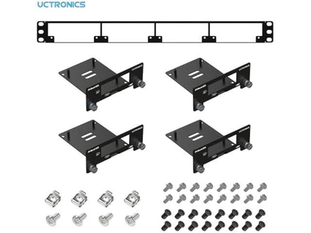 UCTRONICS 19 1U Rack Mount for Raspberry Pi with SSD Mounting Brackets, Thumbscrews Front Removable Bracket Supports Up to 4 Raspberry Pi 5,...