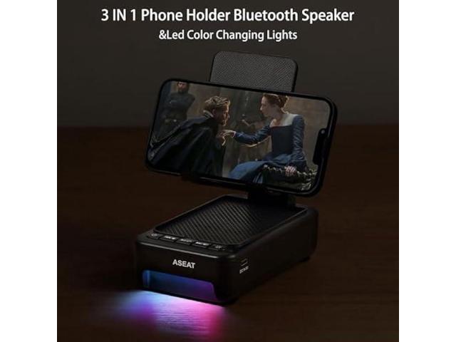 Gifts for Men Him, Cell Phone Stand with Bluetooth Speaker & Led Color Changing Light, Unique Gifts for Women Dad Her Husband, Cool Tech Gadget...