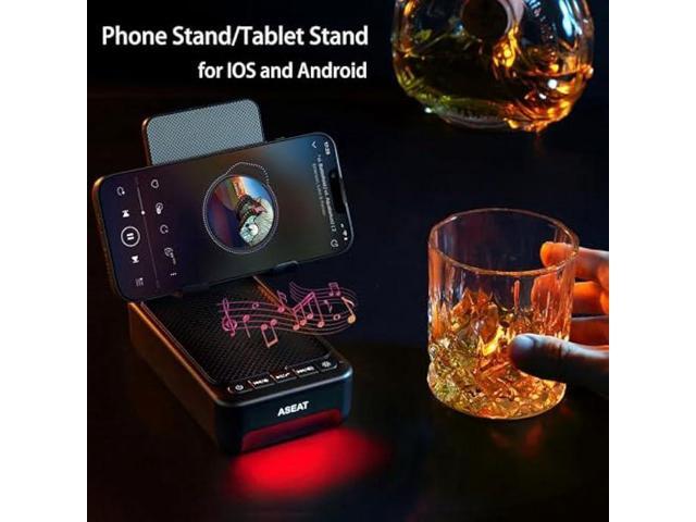 Gifts for Men Him, Cell Phone Stand with Bluetooth Speaker & Led Color Changing Light, Unique Gifts for Women Dad Her Husband, Cool Tech Gadget...