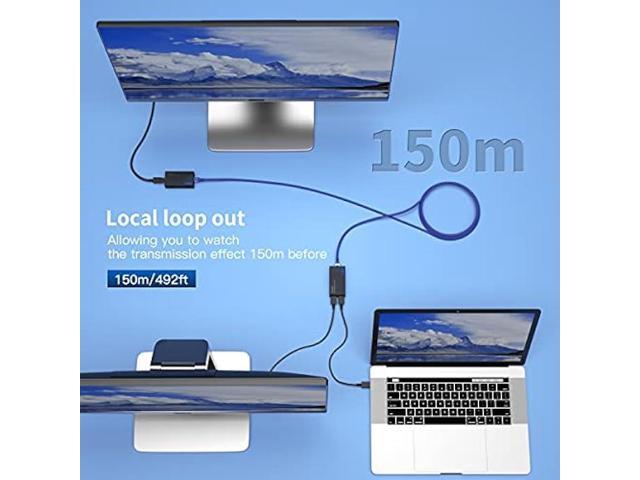 PWAY HDMI Extender 500ft Over Single Cat5e/6, One to Multiple Monitors by Gigabit Ethernet Switch, Full HD 1080P@60Hz Video Extended