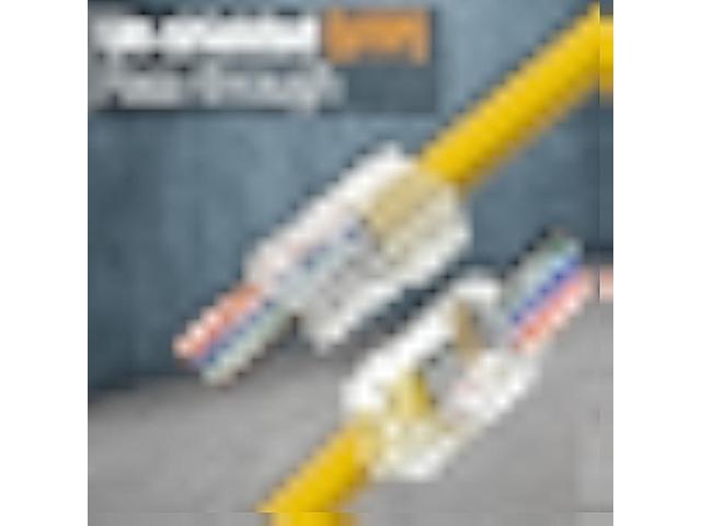 RJ45 Cat5 Cat5e Pass Through Connectors Pack of 200 EZ Crimp Connector UTP Network Unshielded Plug for Twisted Pair Solid Wire & Standard Cables...