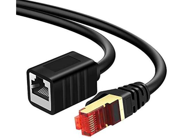 Ethernet Extension Cable 65 ft,Yeung Qee Shielded Network Cat7 Ethernet Extender Cable Adapter RJ45 Cords Shielded Male to Female Connector (65FT/20M)