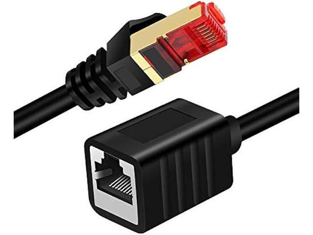 Ethernet Extension Cable 65 ft,Yeung Qee Shielded Network Cat7 Ethernet Extender Cable Adapter RJ45 Cords Shielded Male to Female Connector (65FT/20M)