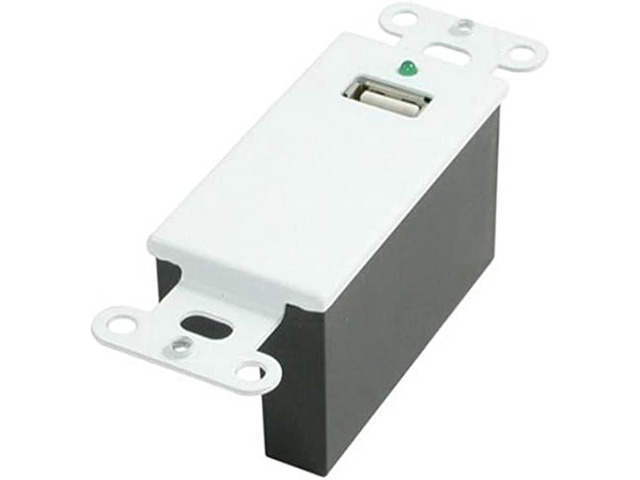 C2G USB Extender, Dongle, USB 1.1 over Cat5, SuperBooster Extender, Wall Plate Kit, White, Cables to Go 29342