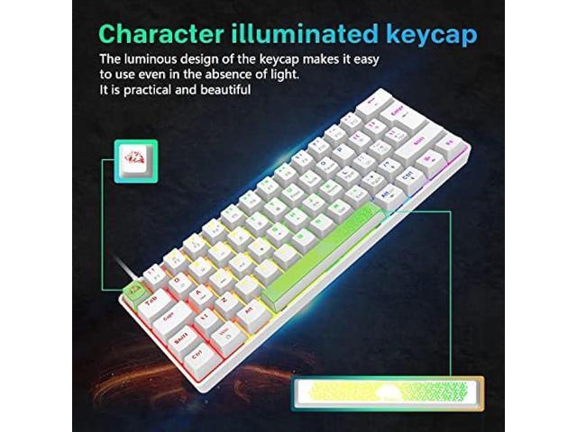 K65 Pro 60% Gaming Keyboard and Mouse Combo Small Mini RGB Backlight Mechanical Keyboard and Ultralight Honeycomb Optical Mouse,Mouse Pad Linear...