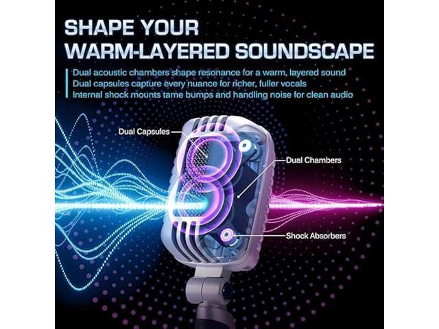 CAROL CLM-101 Professional Vintage Wired Microphone Dynamic Supercardioid with Dual Microphone-Capsules for Singing, Karaoke, and Stage, Includes...