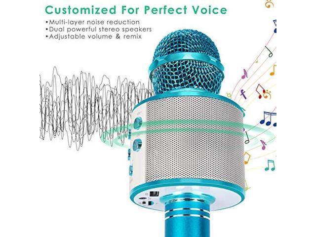 KIDWILL Wireless Bluetooth Karaoke Microphone for Kids, 5-in-1 Portable Handheld Karaoke Mic Speaker Player Recorder with Adjustable Remix FM Radio...