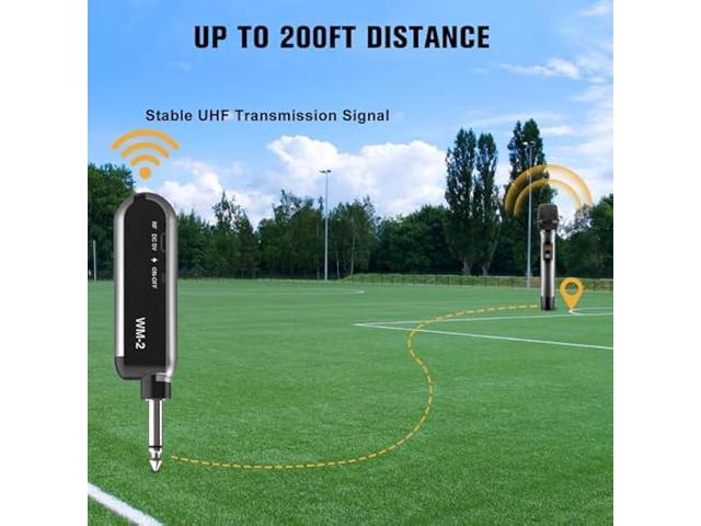VeGue Wireless Microphone, UHF Cordless Dual Handheld Dynamic Mic Set with Rechargeable Receiver, for Karaoke Party, Voice Amplifier, PA System,...