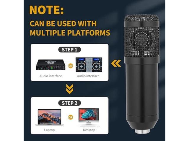 AMOOX Condenser Microphone,Professional USB Microphone Plug & Play PC Computer Microphone Condenser Cardioid Mic Kit with Adjustable Boom Arm Stand...