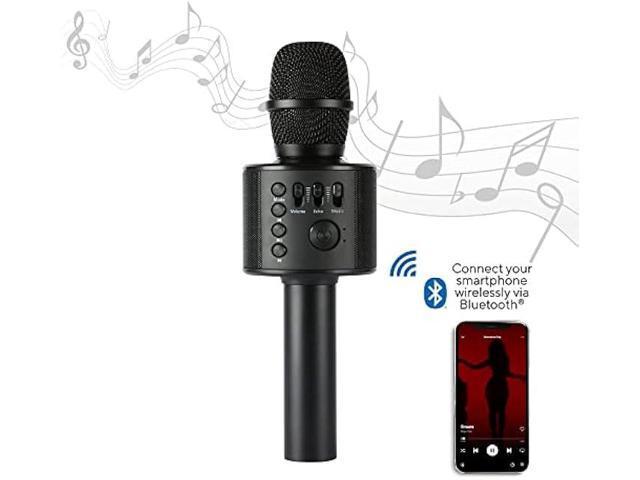 Core Innovations Wireless Bluetooth Karaoke Microphone with Built-in Speakers + HD Recording, Portable Handheld Mic Black