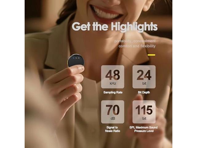 Rythflo Wireless Lavalier Microphone for iPhone/Android with Lightning/USB C(2 TX+2 RX+Charging Case), Mini Microphone with Noise Cancellation, 35H...