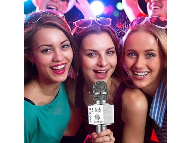 BONAOK Wireless Bluetooth Karaoke Microphone,3-in-1 Portable Handheld Karaoke Mic Speaker Machine Home Party Birthday for All Smartphones Q37...