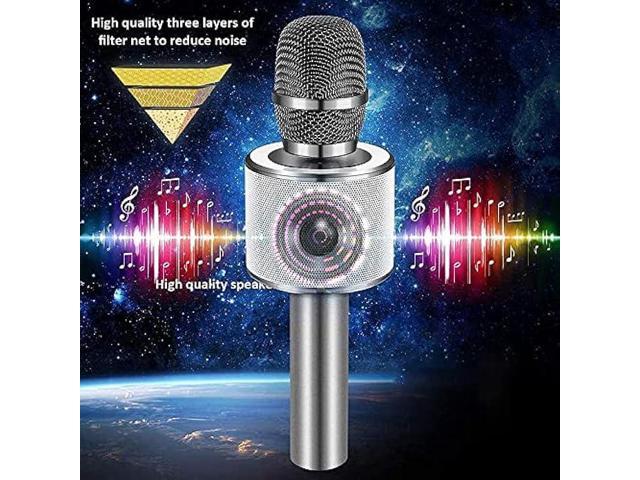 BONAOK Wireless Bluetooth Karaoke Microphone,3-in-1 Portable Handheld Karaoke Mic Speaker Machine Home Party Birthday for All Smartphones Q37...