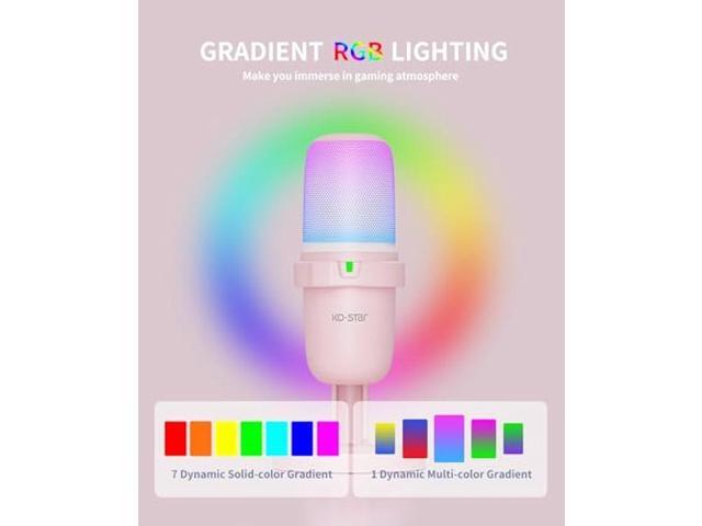 USB Microphone Gaming for PC PinkMini Computer Gaming Mic for PS4/ PS5/ Mac,Streaming Microphone for PC Gaming,Condenser Mic with RGB...