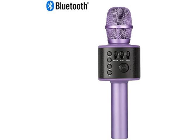 Core Innovations Wireless Bluetooth Karaoke Microphone with Built-in Speakers + HD Recording, Portable Handheld Mic Lilac