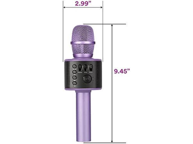 Core Innovations Wireless Bluetooth Karaoke Microphone with Built-in Speakers + HD Recording, Portable Handheld Mic Lilac