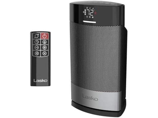 Lasko Ellipse Ceramic Tabletop Heater for Home with Tip-Over Switch, Child Lock, Digital Display, Thermostat, AutoECO Mode, Wide Oscillation,...