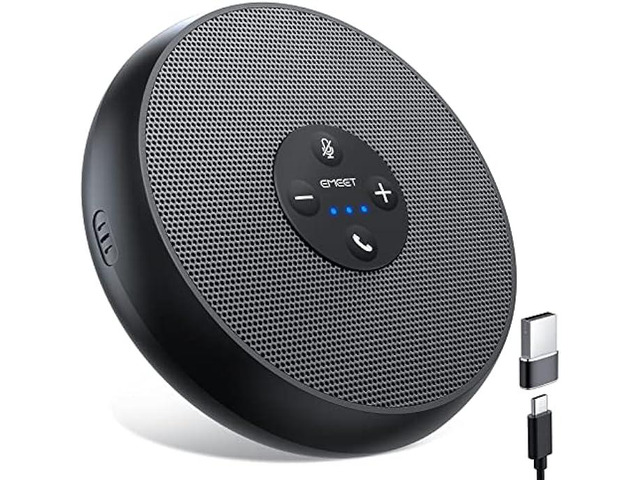 EMEET USB Speakerphone, M1A Zoom Certified AI Mics 360°Voice Pickup USB Type C-A Plug & Play Computer Speakers with Microphone, Fast Mute Noise...