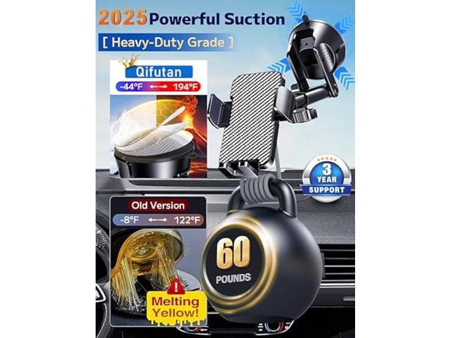 Qifutan Dash Mounted Holders Phone Holders for Your Car Phone Mount for Car Windshield Dashboard Air Vent Universal Desk Mounts Hands Free...