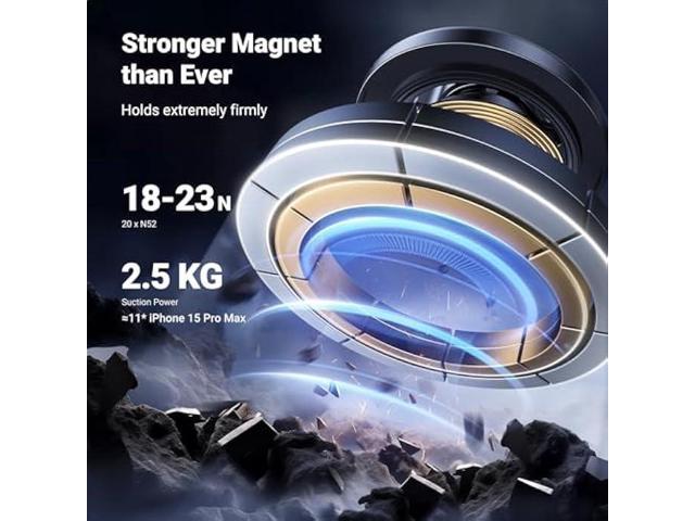 UGREEN Car Phone Mount for Magsafe Air Vent Car Mount Magnetic Phone Holder Compatible with iPhone 17 16 15 14 13 12 Pro Max, Strongest Magnet Black