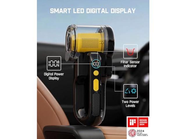 Fanttik Fold V10 APEX Pivot Cordless Car Vacuum, 17000Pa Handheld Vacuum Suction Power, Smart LED Display, Portable for Car Home Pet (Deluxe with...
