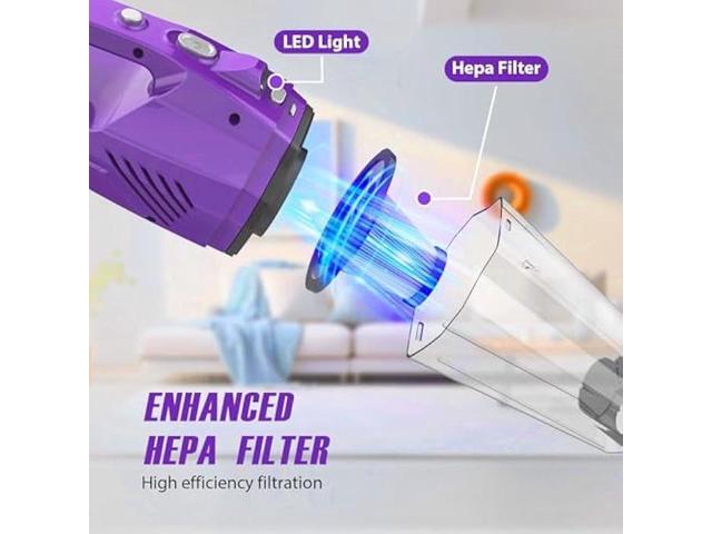 Handheld Vacuum Cordless,Car Vacuum Cleaner Portable Wireless with Powerful Suction/Multi Accessories,Low-Noise Lightweight Mini Hand Vacuum...