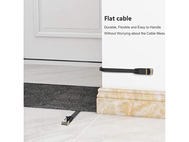 Cat 7 Ethernet Cable 100 ft High Speed 10Gbps 600MHz, Shielded Long Ethernet Cord, LAN Cable with RJ45, Flat Internet Network Patch Cord, Fast LAN...