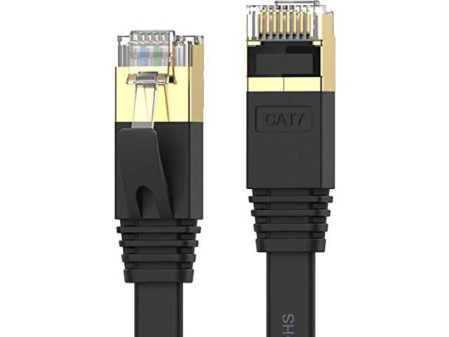 Cat 7 Ethernet Cable 100 ft High Speed 10Gbps 600MHz, Shielded Long Ethernet Cord, LAN Cable with RJ45, Flat Internet Network Patch Cord, Fast LAN...