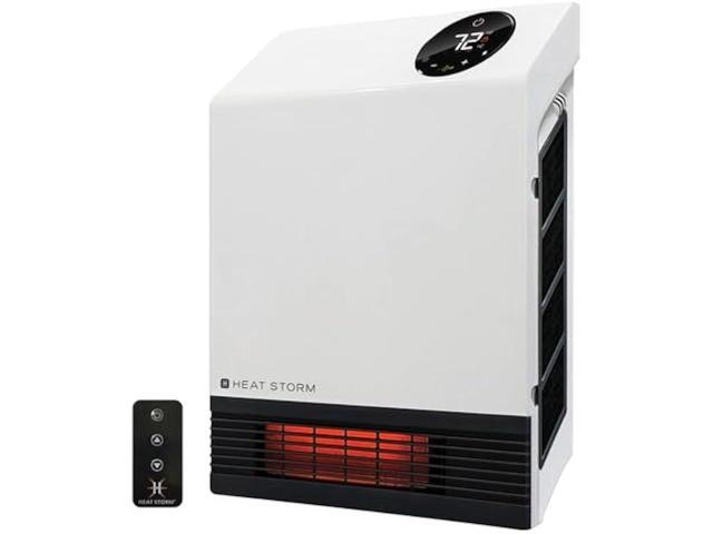 Heat Storm Deluxe Space 1000 Watt Infrared Wall Mount Electric Heater, White