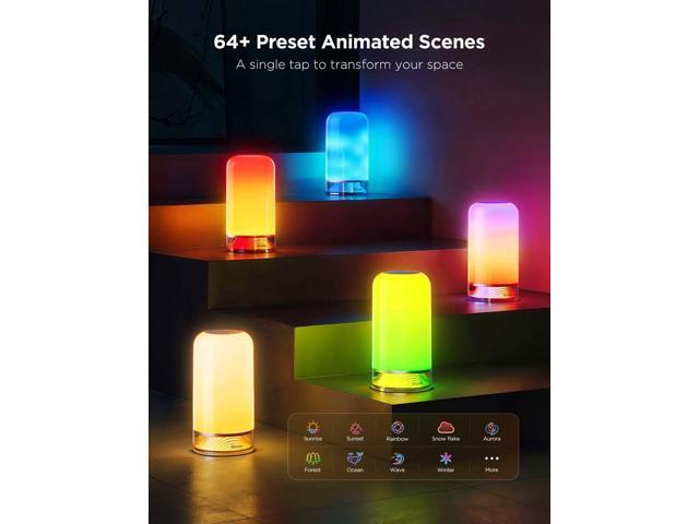 Govee RGBIC Smart Table Lamp 2, Touch Bedside Small Table Lamp Work with Matter, Alexa, LED Desk Lamp with 64 Scene Modes, Color Changing Lamp for...