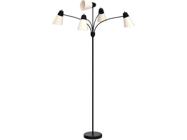 FOLKSMATE LED Floor Lamp, Medusa Multi Head Modern Tall, Rustic Adjustable Reading Standing Light for Living/Kids Room, Bedroom, Black