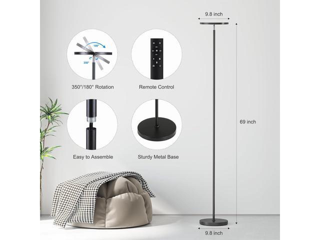 SUNMORY Floor Lamps for Living Room, 32W/3000LM Super Bright LED Floor Lamp with Remote Control, 69' Tall Standing Lamp with Stepless Dimmable,...