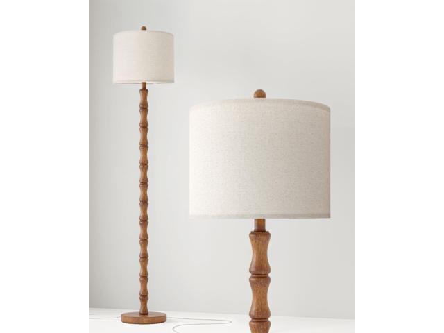 BOBOMOMO 62' Rustic Floor Lamp for Living Room, Retro Farmhouse Floor Lamp Rotary Switch, Resin Standing Lamp for Living Room, Corner, Dining Room,...