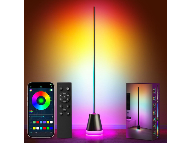 Keepsmile Smart RGB LED Corner Floor Lamp,172 LEDs Bright Standing Lamps for Living Room with APP and Remote,Modern Floor Lamp with Music Sync and...