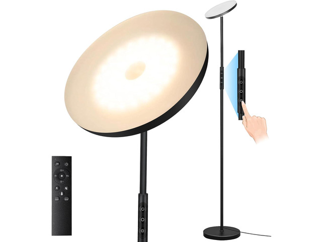 Floor Lamp, Upgraded 40W 4000LM Super Bright Torchiere LED Floor Lamps for Living Room, Stepless Dimmable Color Temperature 2700K-6500K with Remote...