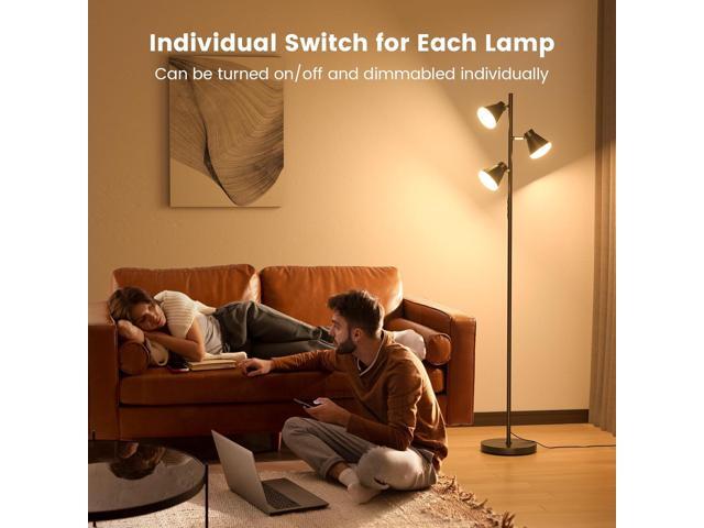 36W LED Tree Floor Lamp, Dimmable Tall Standing Lamp with Remote & Touch Control, 4 Color Temperatures Bright Floor Lamp, 3 Rotatable Light Modern...