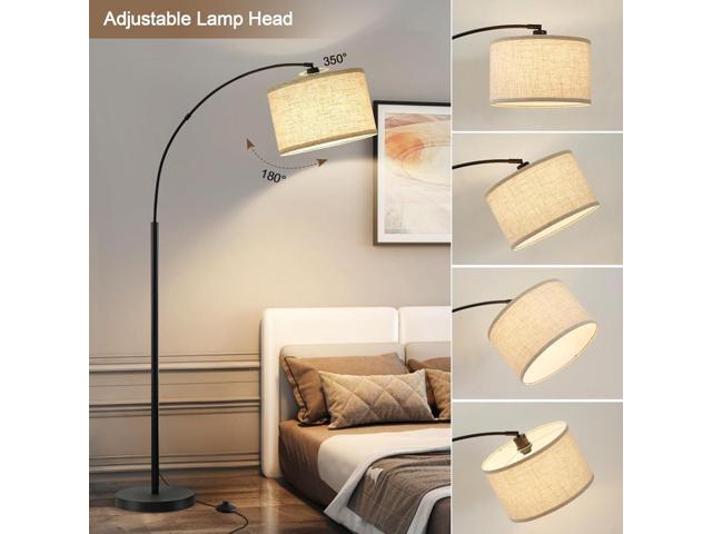 71' Arc Floor Lamps for Living Room, Standing Lamp with Adjustable Head, Tall Pole Lamp with Foot Switch, Arched Reading Light for Bedroom, Office,...